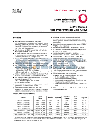 OR2T06A-2BA240I datasheet - Field-Programmable Gate Arrays