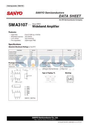 SMA3107 datasheet - Wideband Amplifier