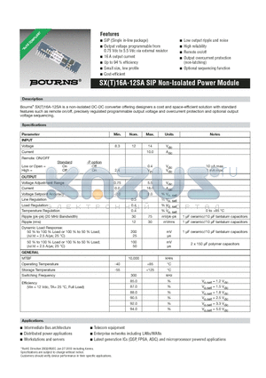 SXT16A-12SA-P datasheet - SIP Non-Isolated Power Module