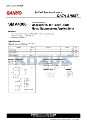 SMA4306 datasheet - Oscillator IC for Laser Diode Noise Suppression Applications