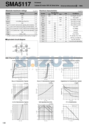 SMA5117 datasheet - N-channel 3-phase DC motor 100V AC direct drive