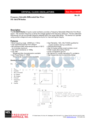 SY-A6A7A-FREQ datasheet - Frequency Selectable Differential Sine Wave