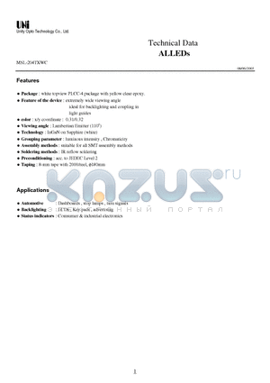 MSL-204TXWC datasheet - ALLEDs