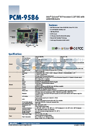 PCM-9586F-S0A1E datasheet - Intel^ Celeron^ M Processor 5.25