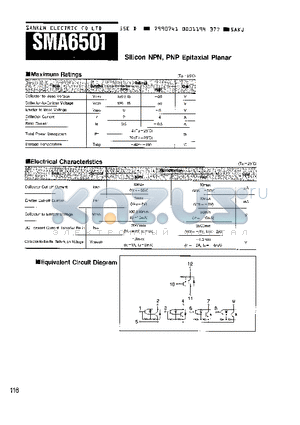 SMA6501 datasheet - Silicon NPN, PNP Epitaxial Planer