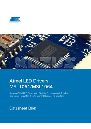 MSL1061 datasheet - 6-string PWM LED Driver with Digitally Compensated, 1.1MHz, 48V Boost Regulator, a1.5% Current Balance, I2C Interface