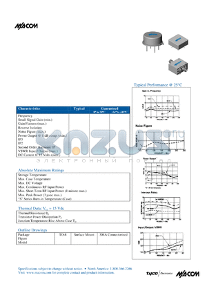 SMA70 datasheet - 10 TO 250 MHz CASCADABLE AMPLIFIER