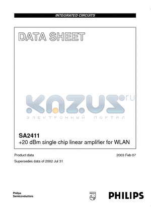 SA2411DH datasheet - 20 dBm single chip linear amplifier for WLAN