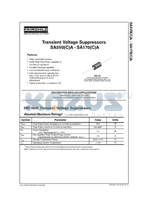 SA24A datasheet - Transient Voltage Suppressors