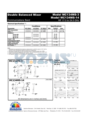 MC134MS-3 datasheet - Double Balanced Mixer
