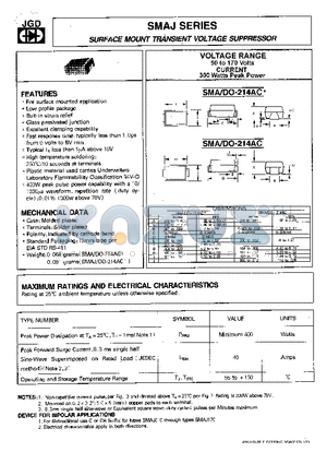 SMAJ100A datasheet - SURFACE MOUNT TRANSIENT VOLTAGE SUPPRESSOR