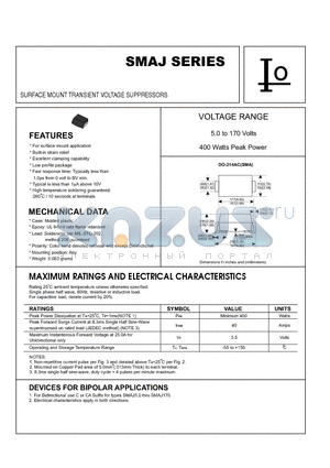 SMAJ100C datasheet - SURFACE MOUNT TRANSIENT VOLTAGE SUPPRESSORS