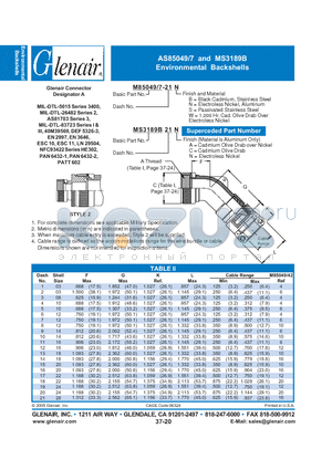 M85049-7-11 datasheet - Environmental Backshells