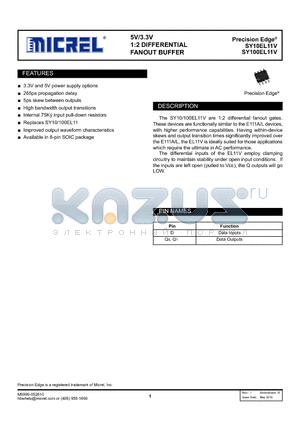 SY100EL11VZG datasheet - 1:2 DIFFERENTIAL FANOUT BUFFER