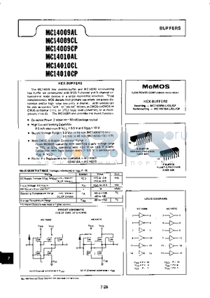 MC14009CP datasheet - HEX BUFFERS