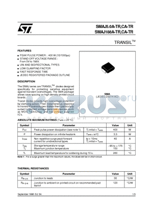 SMAJ10A-TR datasheet - TRANSILTM