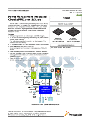 MC13892VK datasheet - Power Management Integrated