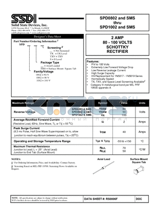 SPD0902SMS datasheet - SCHOTTKY RECTIFIER