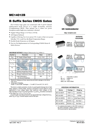 MC14012BCP datasheet - B-Suffix Series CMOS Gates