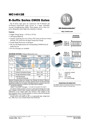 MC14012BCP datasheet - B−Suffix Series CMOS Gates