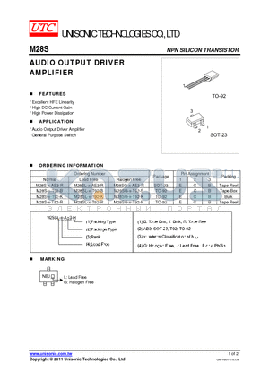 M28S datasheet - AUDIO OUTPUT DRIVER AMPLIFIER