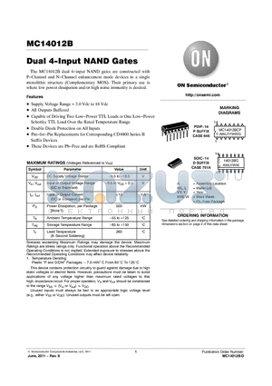 MC14012B_11 datasheet - Dual 4-Input NAND Gates