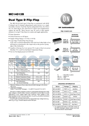 MC14013 datasheet - Dual Type D Flip-Flop