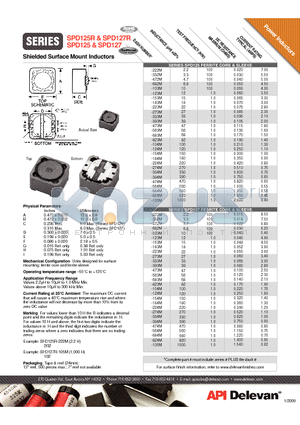 SPD125-153M datasheet - Shielded Surface Mount Inductors