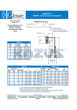 M85049-76-08N04 datasheet - EMI/RFI Environmental Backshell