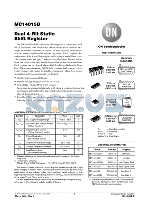 MC14015B datasheet - Dual 4-Bit Static Shift Register