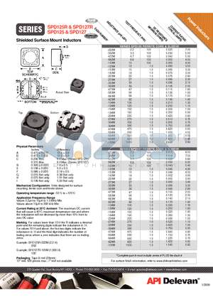 SPD125R datasheet - Shielded Surface Mount Inductors