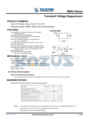 SMAJ12 datasheet - Transient Voltage Suppressors