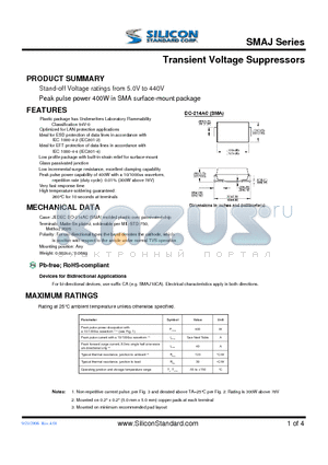 SMAJ120 datasheet - Transient Voltage Suppressors