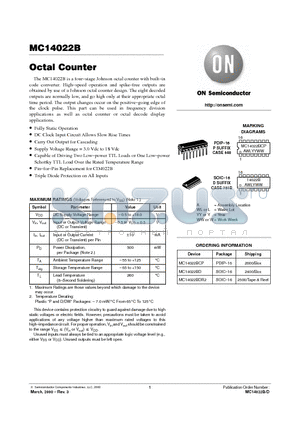 MC14022 datasheet - Octal Counter