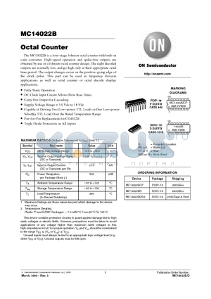 MC14022B datasheet - Octal Counter