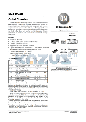 MC14022BD datasheet - Octal Counter