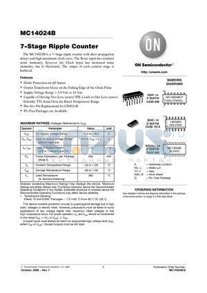 MC14024B datasheet - 7−Stage Ripple Counter