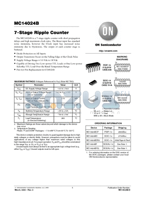 MC14024BCP datasheet - 7-Stage Ripple Counter