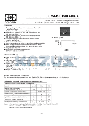 SMAJ12A datasheet - Surface Mount Transient Voltage Suppressors