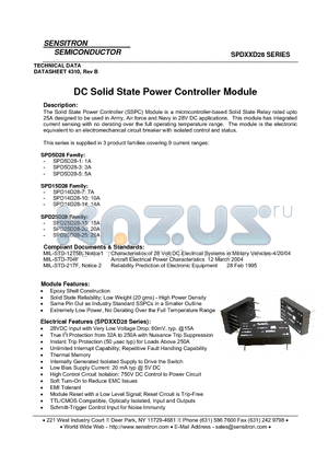 SPD14D28-14 datasheet - DC Solid State Power Controller Module