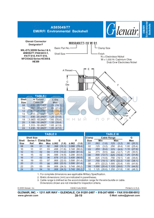 M85049-77-08N06 datasheet - EMI/RFI Environmental Backshell