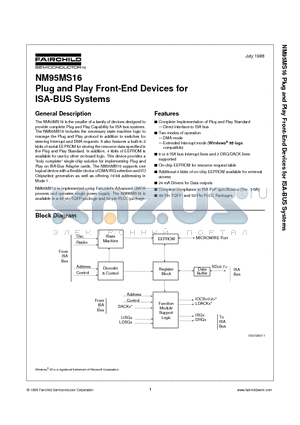 NM95MS16 datasheet - Plug and Play Front-End Devices for ISA-BUS Systems
