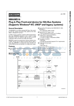 NM95MS18 datasheet - Plug & Play Front-end device for ISA-Bus Systems