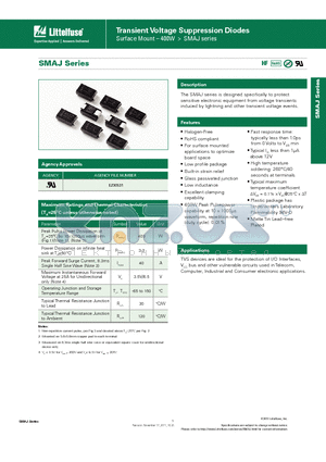 SMAJ130A datasheet - Transient Voltage Suppression Diodes