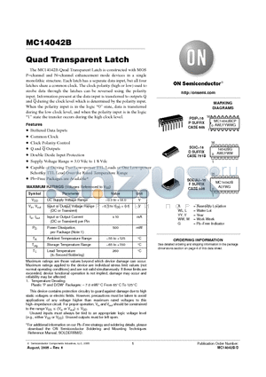 MC14042BD datasheet - Quad Transparent Latch