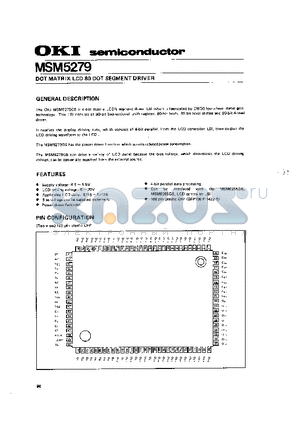 MSM5279 datasheet - DOT MATRIX LCD 80 DOT SEGMENT DRIVER