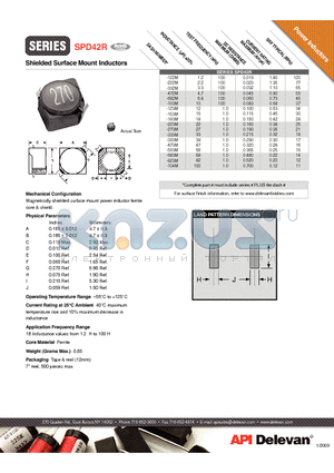 SPD42R datasheet - Shielded Surface Mount Inductors