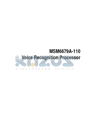 MSM6653 datasheet - SI/SD Voice Recognizer, Recorder/Player, and Speech Synthesizer