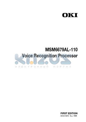 MSM6679AL-110 datasheet - SI/SD Voice Recognizer, Recorder/Player, and Speech Synthesizer