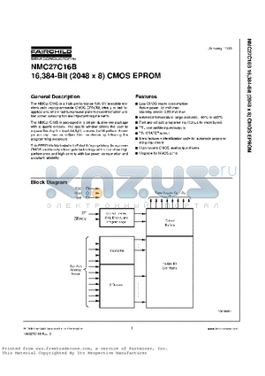 NMC27C16BQ datasheet - 16,384-Bit (2048 x 8) CMOS EPROM